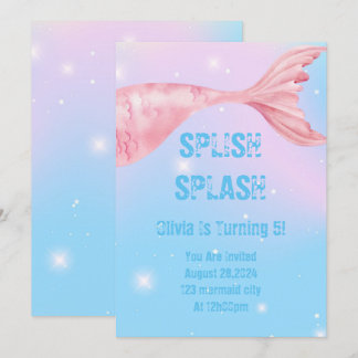 Meerjungfrau-Party Einladung für Mädchen