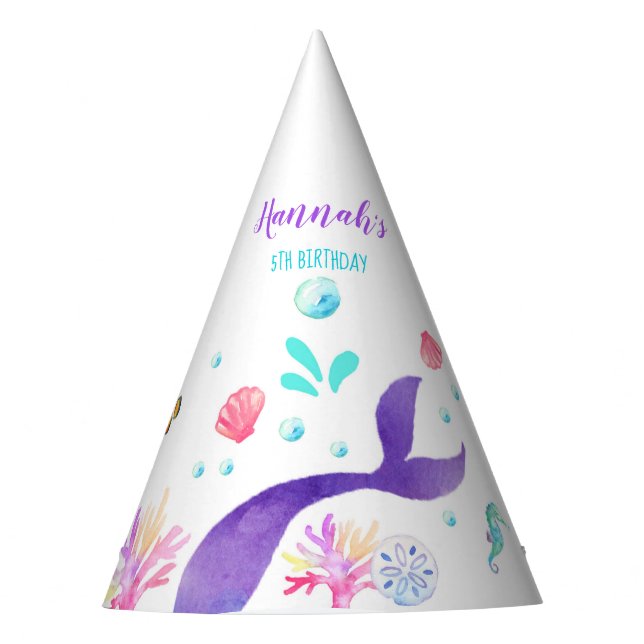Meerjungfrau-Partyhut-Meerjungfraugeburtstag Partyhütchen (Vorderseite)