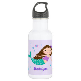 Meerjungfrau Personalisiert Lila Edelstahlflasche