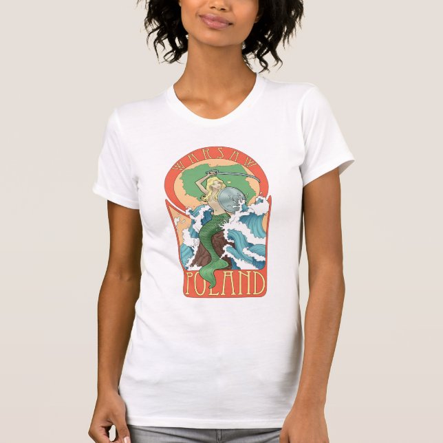 Meerjungfrau Polens Warschau T-Shirt (Vorderseite)