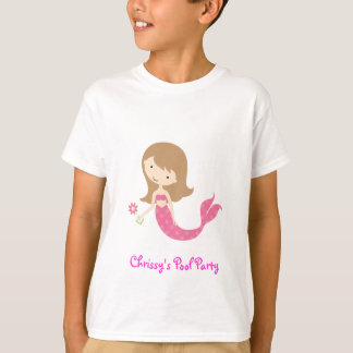 Meerjungfrau-Pool-Party-Kindes KRW niedlichen rosa T-Shirt