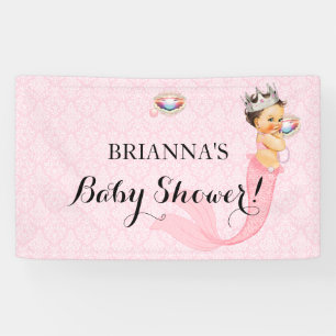 Meerjungfrau Prinzessin Baby Mädchen Krone Rosa Gl Banner