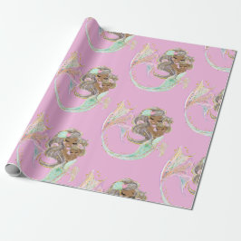 Meerjungfrau-rosa Packpapier