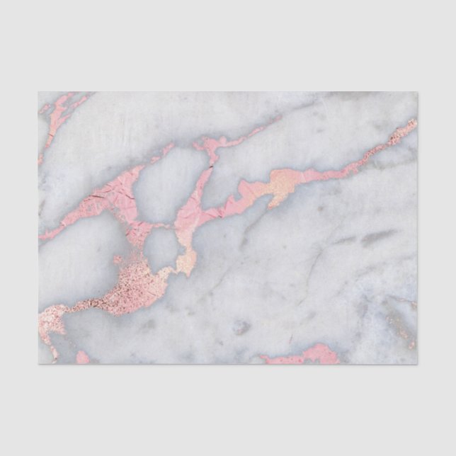 Meerjungfrau Rosegold Glitzer-Marmor Seidenpapier (Vorderseite)