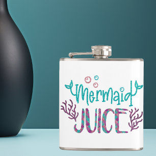 Meerjungfrau Saft Glitter Handschrift Lustig Flachmann