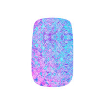 Meerjungfrau Scales Blues, Pink Minx Nagelkunst