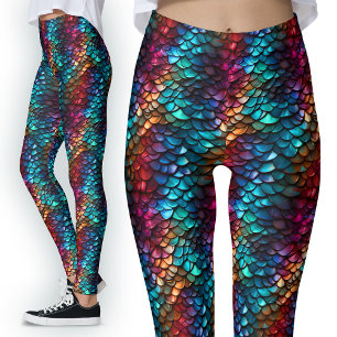 Meerjungfrau Scales Fisch Unterwasser-Ozean Monste Leggings