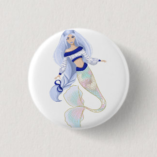 Meerjungfrau Schneejungfrau Aufkleber Button