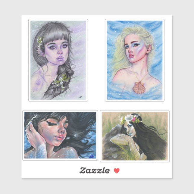 Meerjungfrau schneidet Aufkleber aus (Blatt)