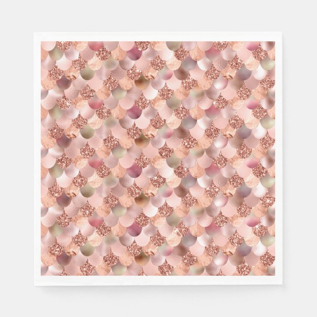 Meerjungfrau Schuhe Rosa Rose Gold Glitzer Rosa Ku Serviette (Vorderseite)