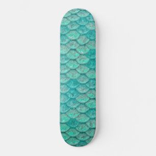 Meerjungfrau-Schuppen Meergrün Türkis Skateboard