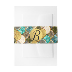 Meerjungfrau Schuppen Multi Farb Glitter Glam Part Einladungsbanderole
