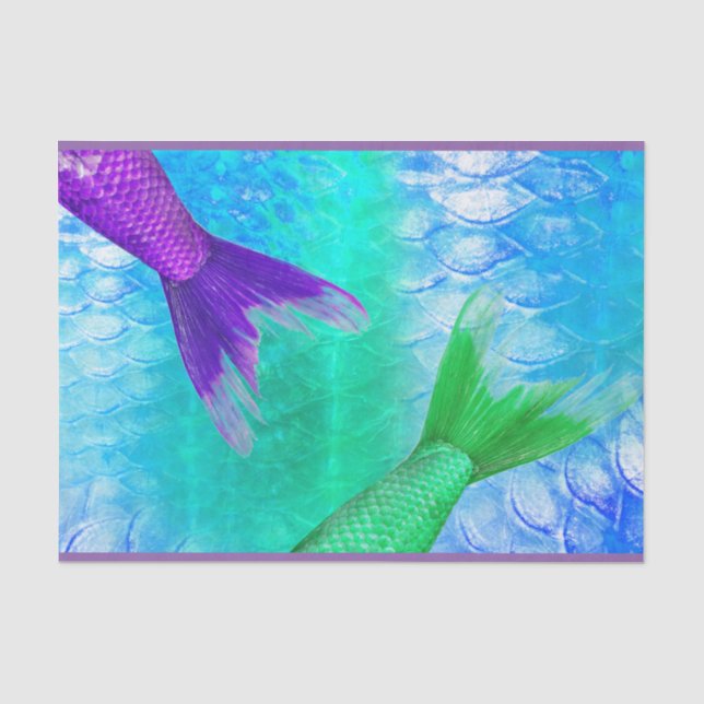 Meerjungfrau-Schwanz-u. Skala-aquamarines Lila Seidenpapier (Vorderseite)