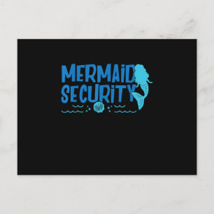 Meerjungfrau Sicherheit - Funny Swimming Geschenk Ankündigungspostkarte