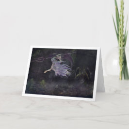 Meerjungfrau sieht ein Baby Kraken notecard Karte
