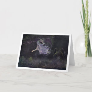 Meerjungfrau sieht ein Baby Kraken notecard Karte