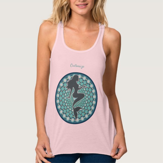 Meerjungfrau Silhouette in Blasen Thunder_Cove Tan Tank Top (Vorderseite)