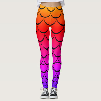Meerjungfrau-Skala Leggings des Sonnenuntergangs