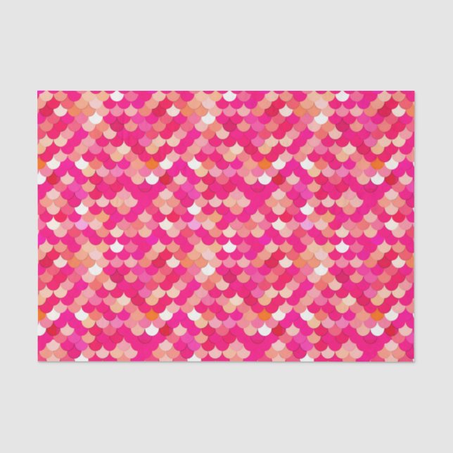 Meerjungfrau-Skalen, Koralle, pinkfarbenes Rosa Seidenpapier (Vorderseite)