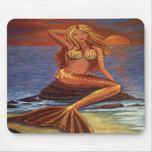 Meerjungfrau-Sonnenuntergang - Mausunterlage Mousepad