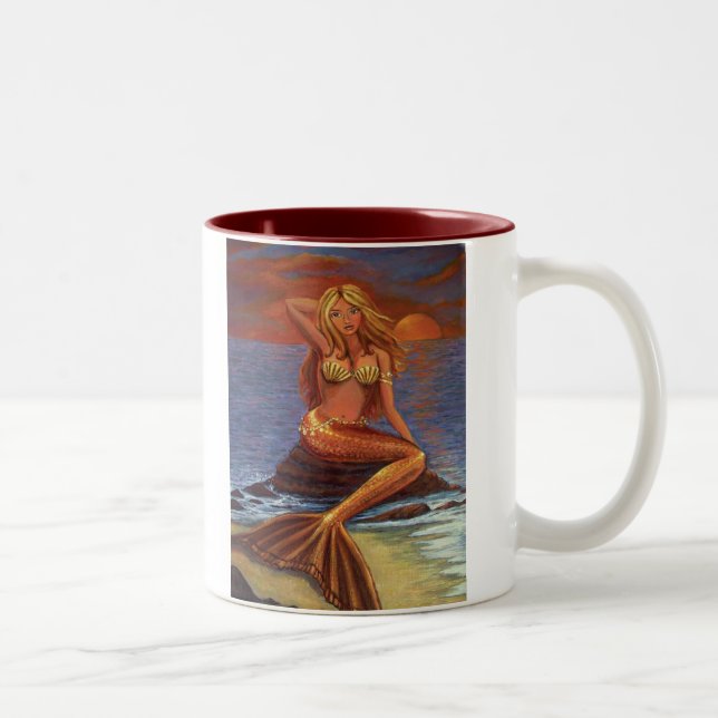 Meerjungfrau-Sonnenuntergang - Tasse (Rechts)