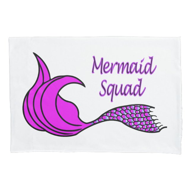 Meerjungfrau-Squad mit rosa Meerjungfrau-Schwanz P Kissenbezug (Vorderseite)