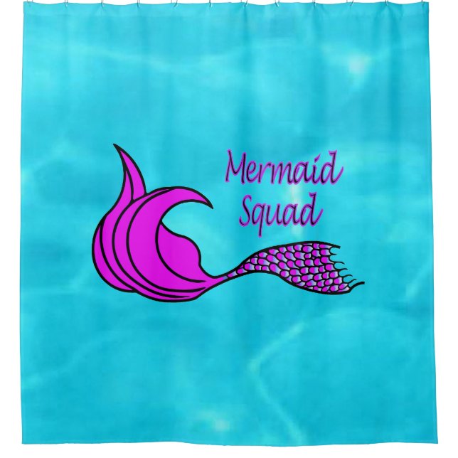Meerjungfrau Squad rosa Meerjungfrau Schwanz Dusch Duschvorhang (Vorderseite)