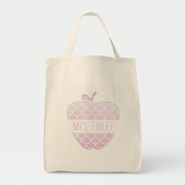 Meerjungfrau stuft personalisierten Lehrer Apples Tragetasche (Vorne)