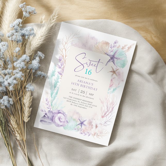 Meerjungfrau Süße 16 Geburtstag Einladung (Von Creator hochgeladen)