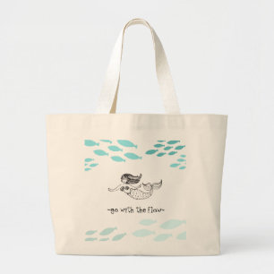 Meerjungfrau-Tasche oder Beach-Bag Jumbo Stoffbeutel