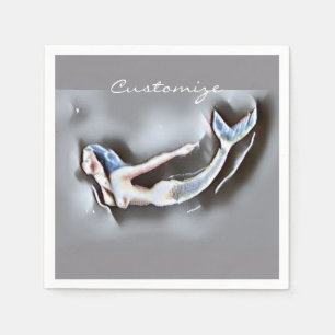 Meerjungfrau Thunder_Cove Grau Serviette