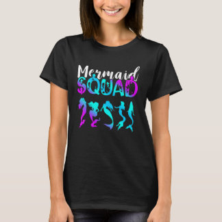 Meerjungfrau-Trupp Muschel Meerjungfrau-Crew Aqua T-Shirt