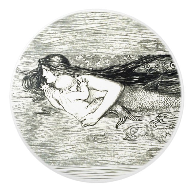 Meerjungfrau- u. Babykunst durch Amelia Bauerle Keramikknauf (Vorderseite)