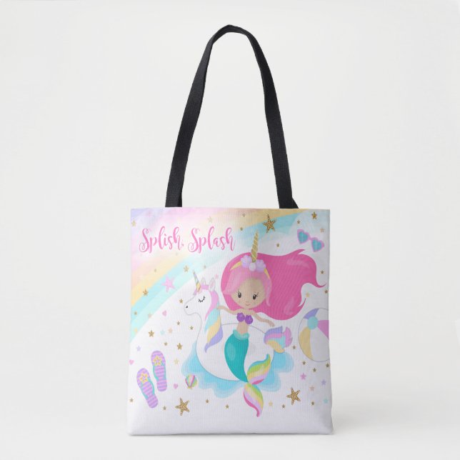 Meerjungfrau-u. Unicorn-Taschen-Tasche Tasche (Vorderseite)