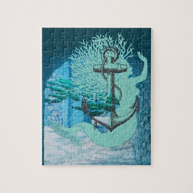 Meerjungfrau und Anchor Jigsaw Puzzle (Vertikal)
