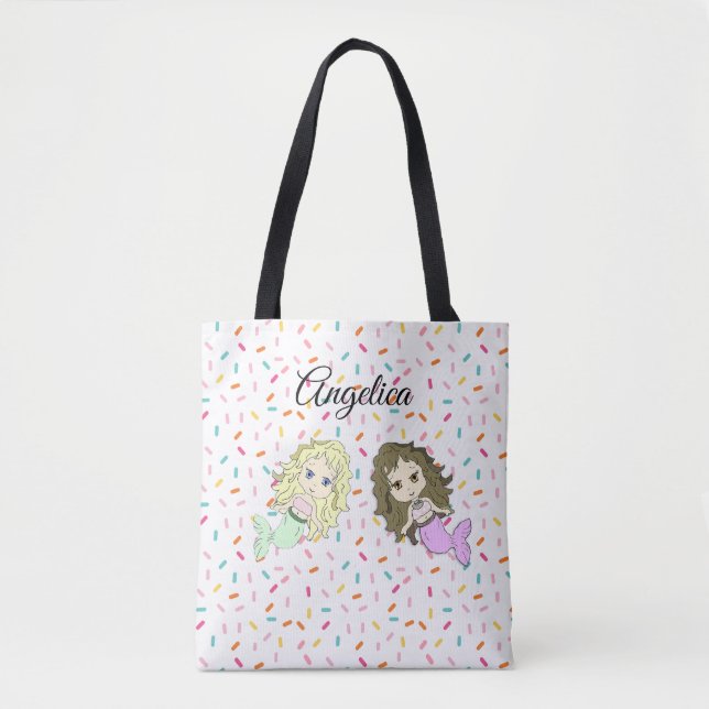 Meerjungfrau und Candy Sprinkles Personalisiert To Tasche (Vorderseite)