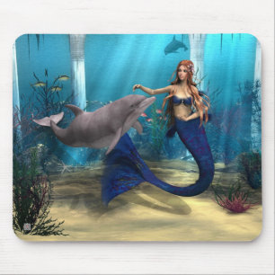 Meerjungfrau und Delfin Mousepad