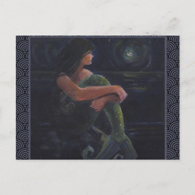 Meerjungfrau und der Mond Postkarte (Vorderseite)