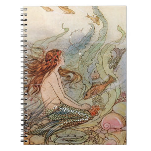Meerjungfrau-und Fisch-Fantasie-Notizbuch Notizblock