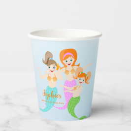 Meerjungfrau und Freundinnen Geburtstagsparty Pappbecher