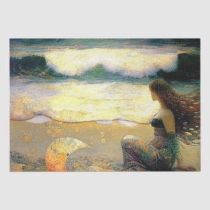 Meerjungfrau und Golden Sea Sprites Seidenpapier