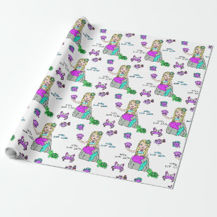 Meerjungfrau und Meereskreaturen Mädchen-Geschenkp Geschenkpapier