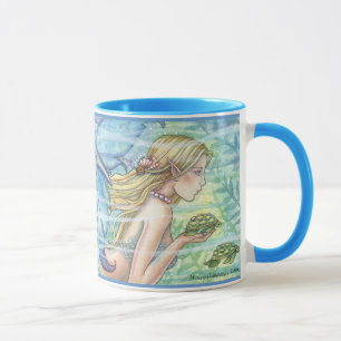 Meerjungfrau und Meeresschildkröte Tasse von Molly