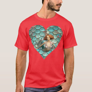 Meerjungfrau und Meerjungfrau Herz Aquamarin und t T-Shirt