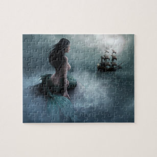 Meerjungfrau und Piratenschiff Jigsaw Puzzle