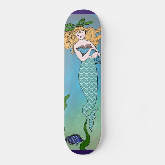 Meerjungfrau und Robbe Skateboard (Vorderseite)
