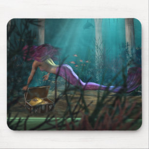 Meerjungfrau und Schatzkammer - MOUSEPAD