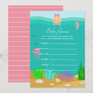 Meerjungfrau Unter dem Meer Baby Shower Baby Vermu Einladung