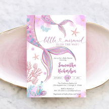 Meerjungfrau unter dem Meer Baby Shower Einladung