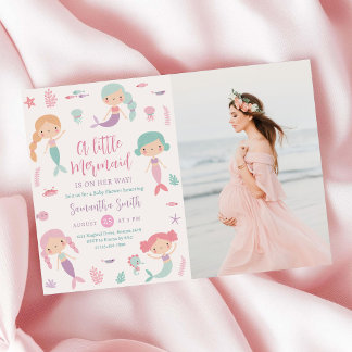Meerjungfrau unter dem Meer Baby Shower Einladungs Einladung